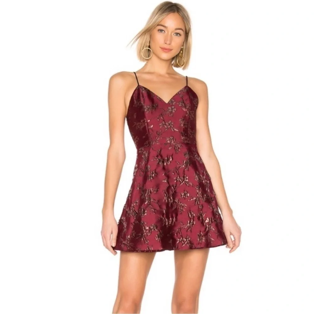 Alice + Olivia Red Floral Mini Dress​ - Picture 4 of 10